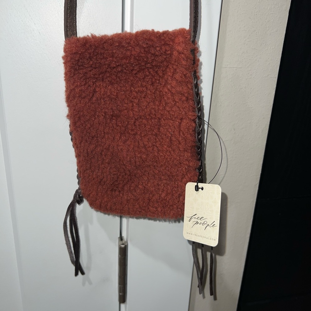 Free People Brown Fuzzy Crossbody Bag
